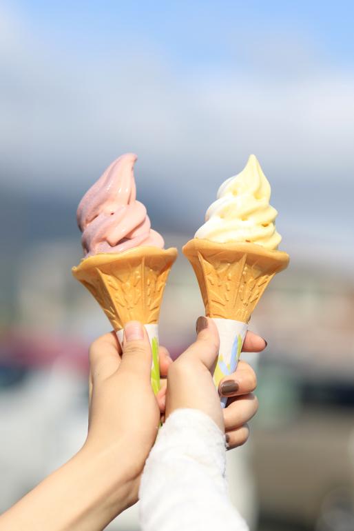 宗像・志賀島サイクリング 道の駅むなかた ご当地ソフトクリーム10（縦）