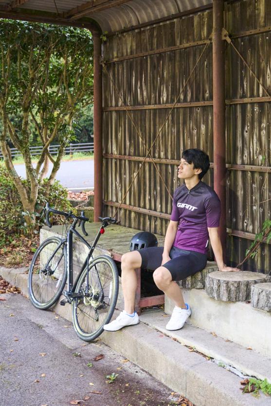 豊前・東峰サイクリング 求菩提資料館前バス停08（縦）