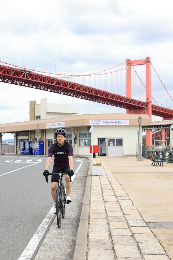 北九州（門司）・芦屋サイクリング 若戸大橋と若戸渡船32（縦）