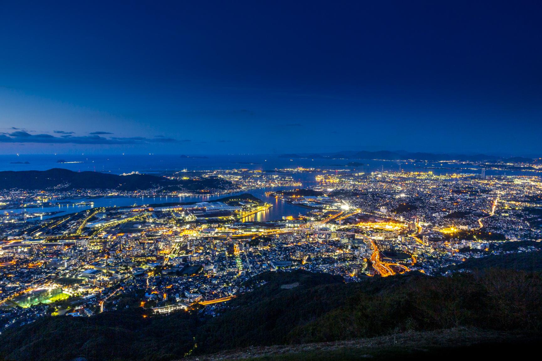 See the city lights of Kitakyushu at night from the Mt. Sarakura Observation Deck-1