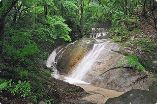 宝満山登山口の汐井川