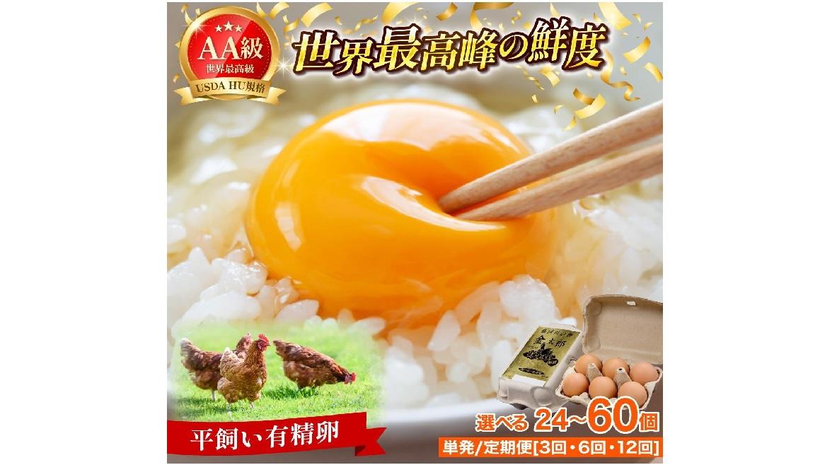 鮮度AA級の世界最高ランク！ 金太郎卵 平飼い たまご 24個～60個