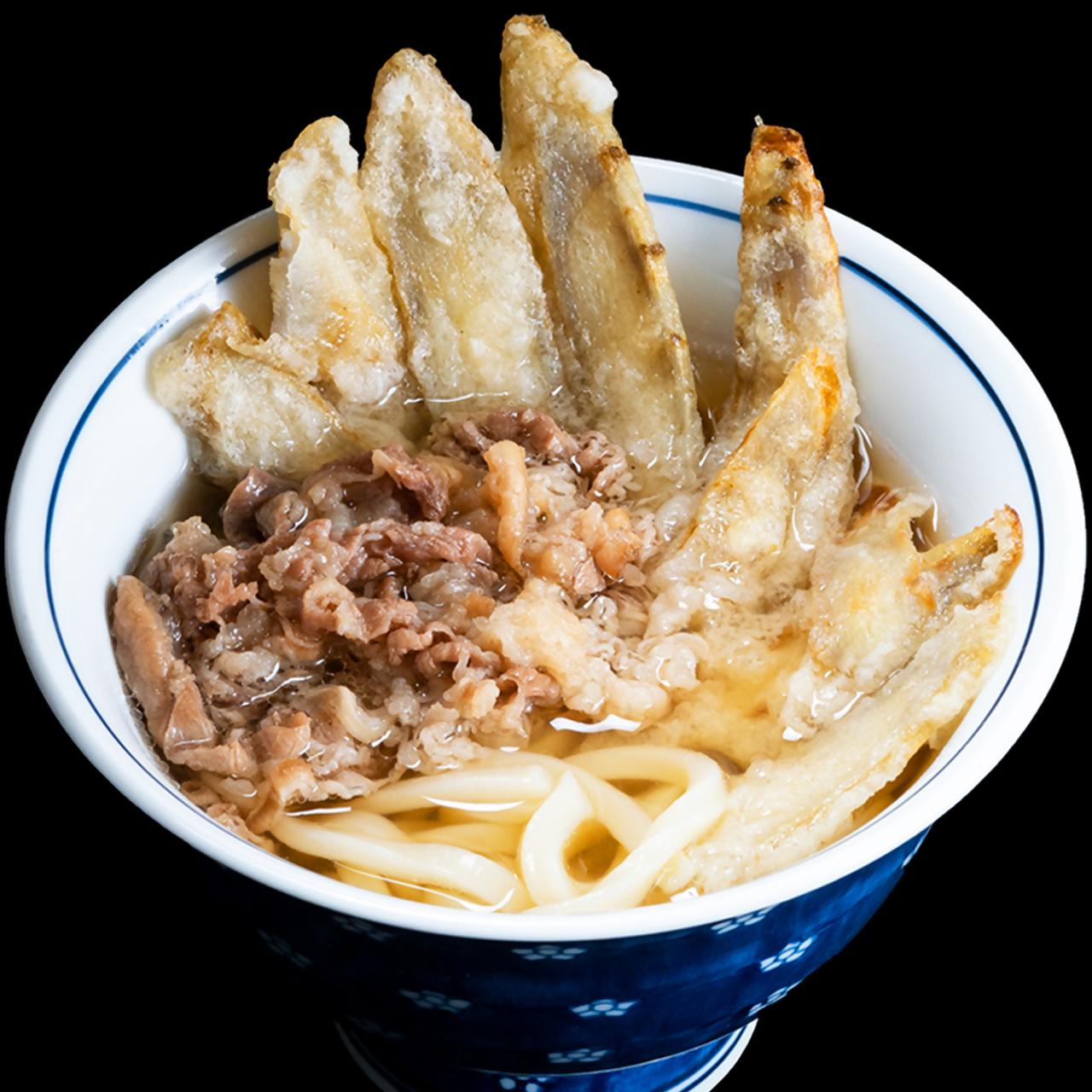 あごだし・肉ごぼう天うどん
