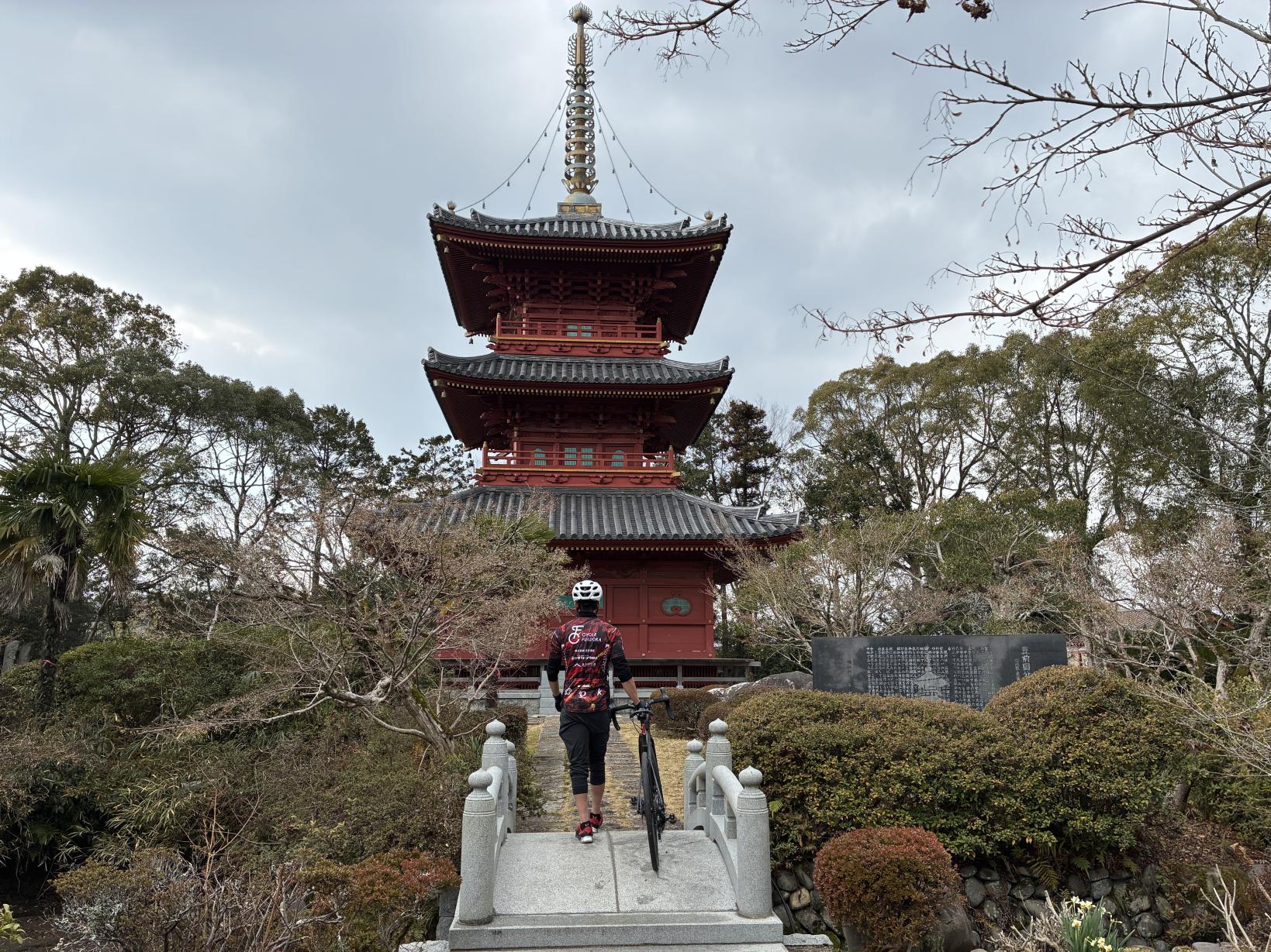 ④田園風景に凛とそびえる豊前国分寺 三重塔へ-0