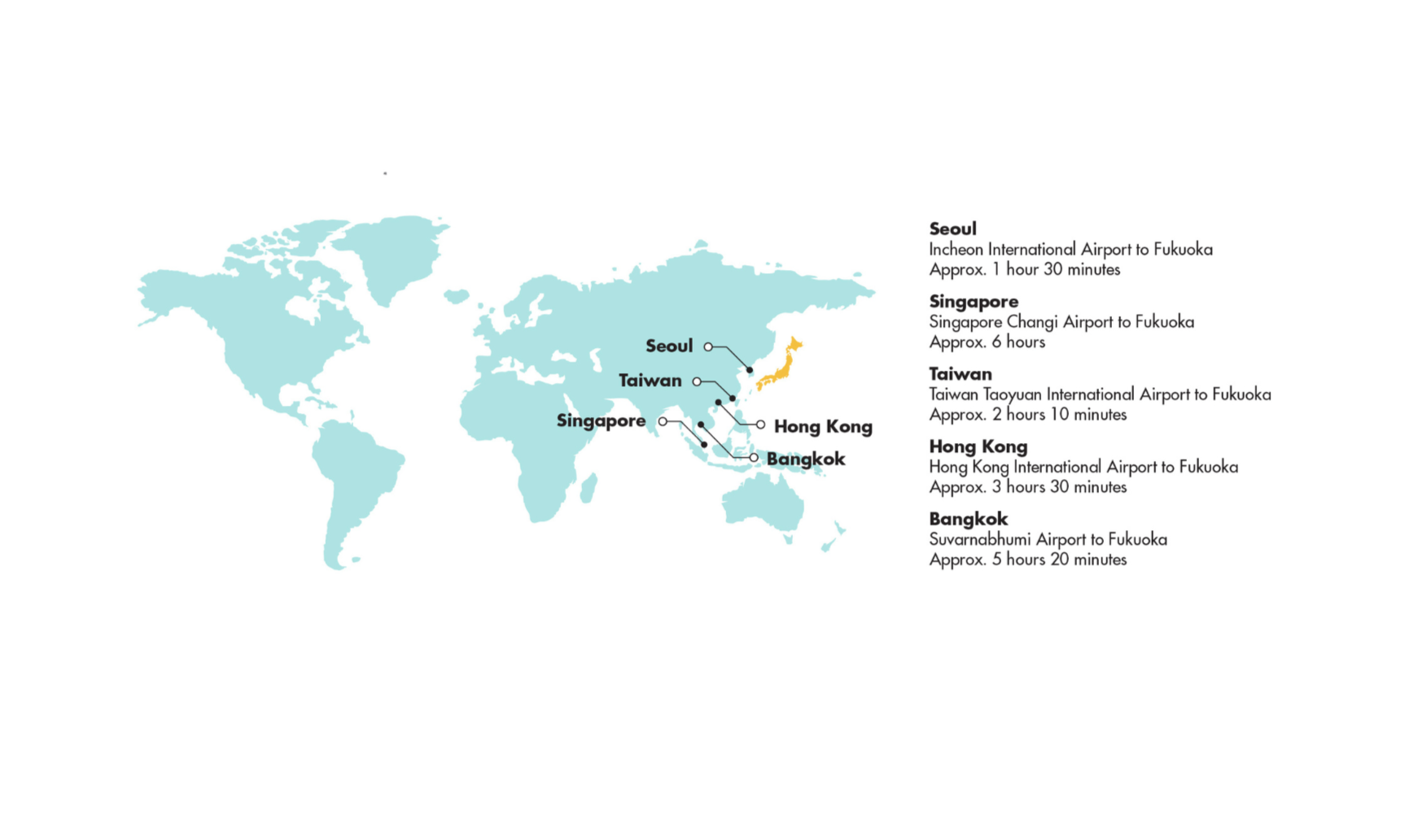 Direct Flights from Seoul, Hong Kong, and Taipei Airports to Fukuoka-0