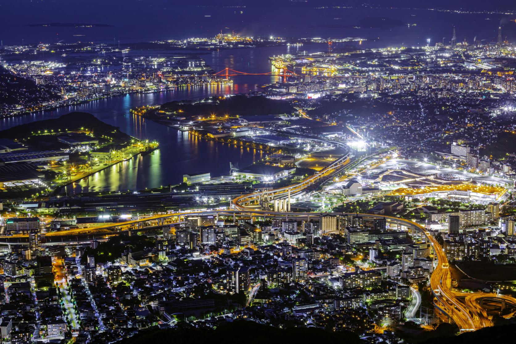 皿倉山展望台から眺める夕日「皿倉山ケーブルカー」-2