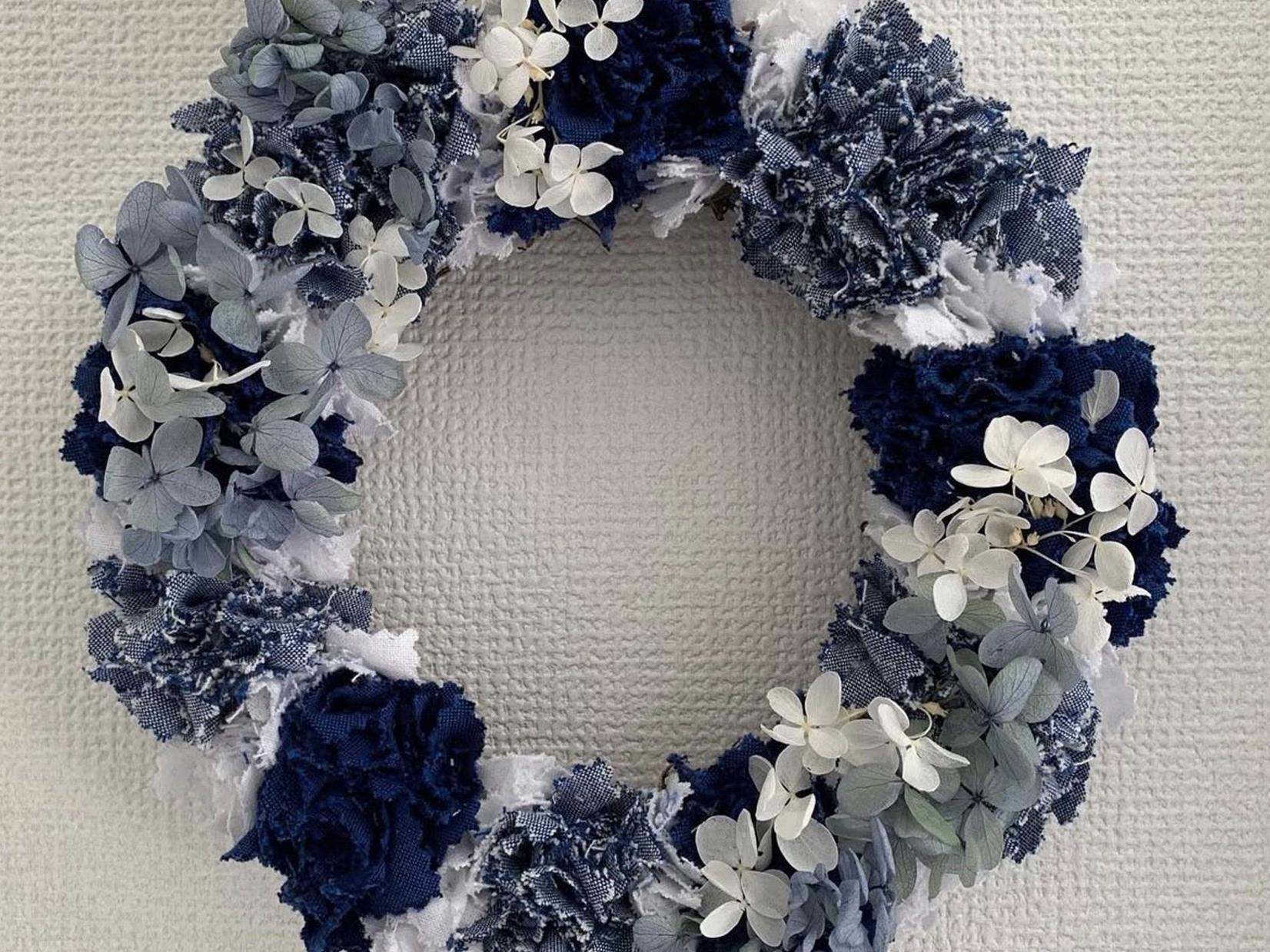 久留米絣deリース作り-2