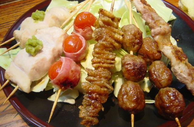 Yakitori (skewered chicken)