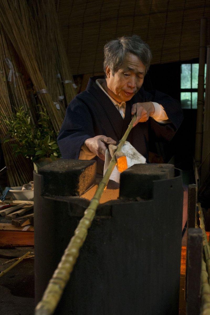 日本伝統の高級な竹製釣り竿-1