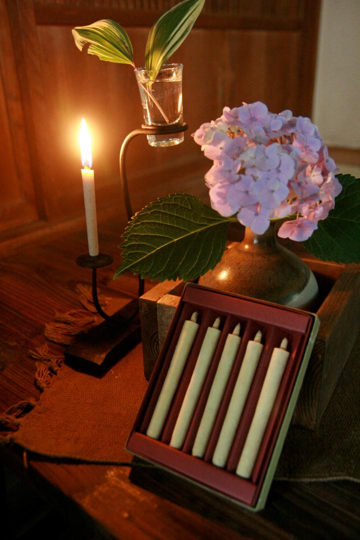 Japanese candles made using wax tree fruits