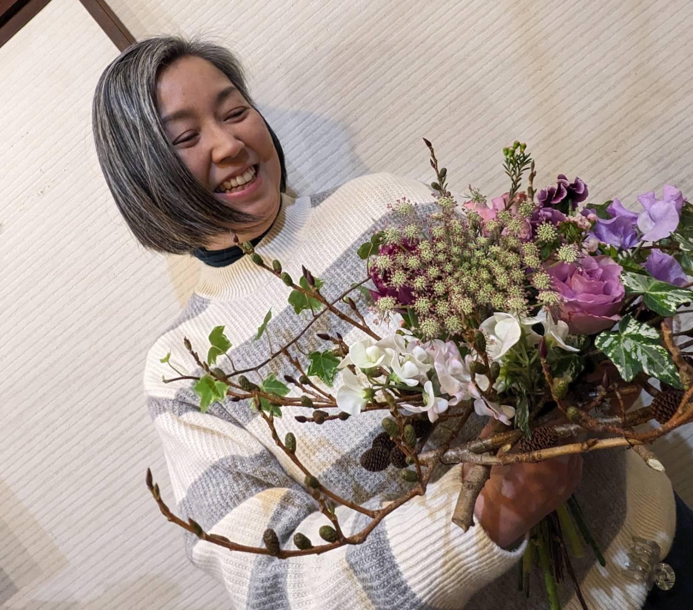 森林セラピー＆ミモザの入ったミニスワッグ作り体験（篠栗町）-2