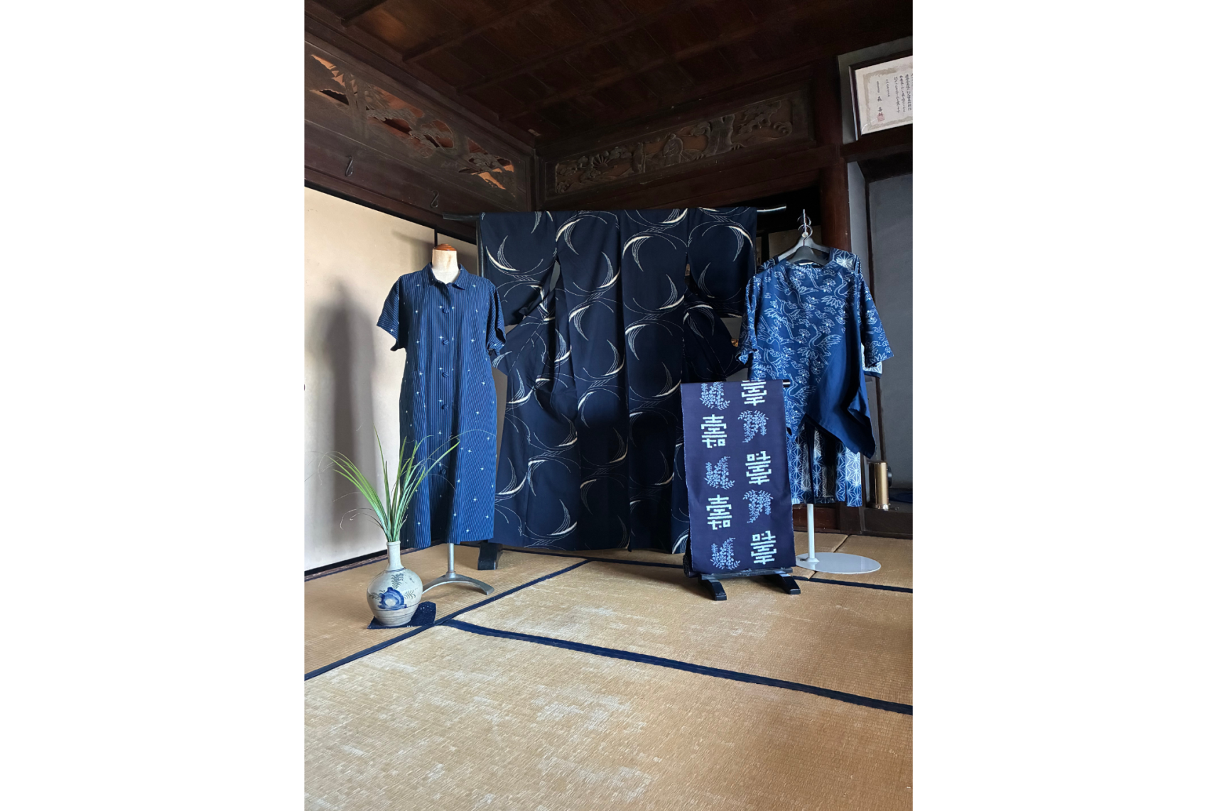 久留米かすり　藍華　田中絣工房展（アクロス福岡）-1