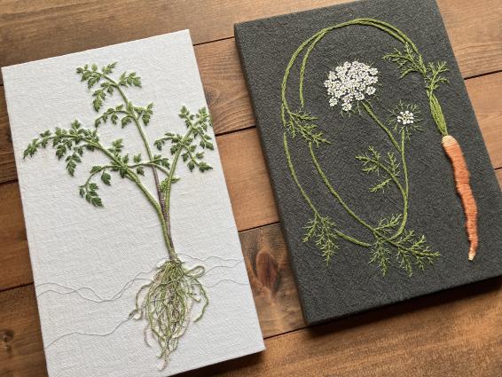 仔猫のきつね野菜刺繍展-0