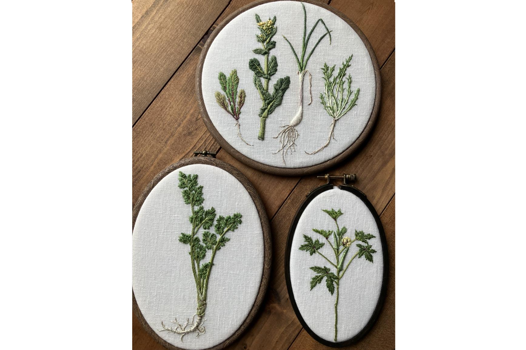 仔猫のきつね野菜刺繍展-5