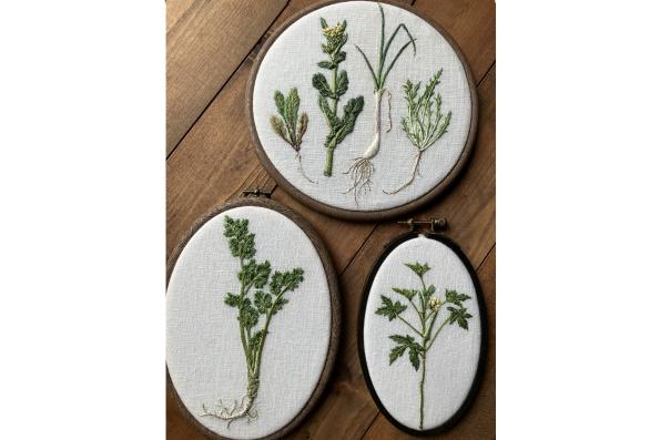仔猫のきつね野菜刺繍展-5