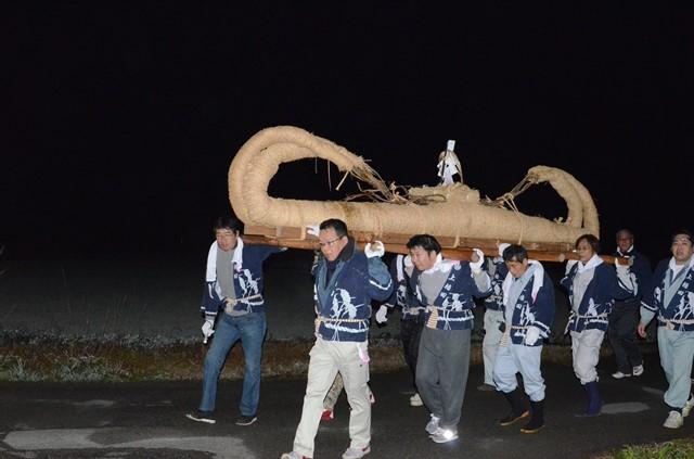 上楠田天満宮 大注連縄送り（みやま市）-1